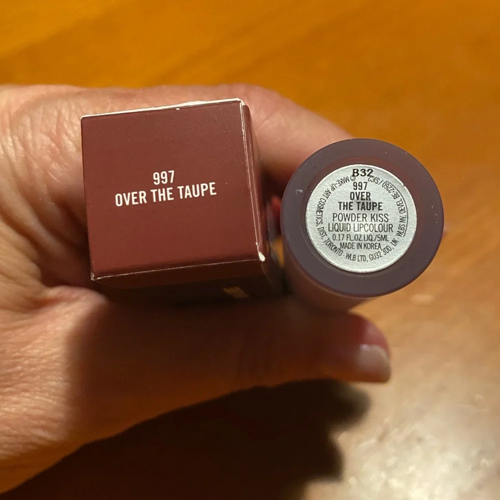 MAC Powder Kiss Liquid Lipcolour Over the Taupe